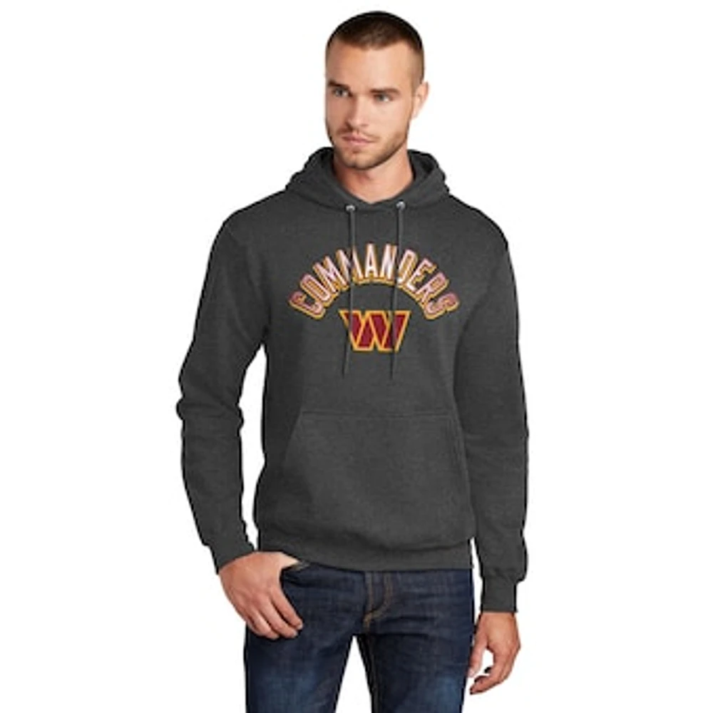 Men's Starter  Charcoal Washington Commanders Arch Over Logo Pullover Hoodie