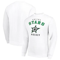 Men's Starter  White Dallas Stars Team Logo Fleece Pullover Sweatshirt