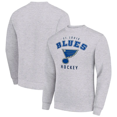 Men's Starter  Heather Gray St. Louis Blues Team Logo Fleece Pullover Sweatshirt