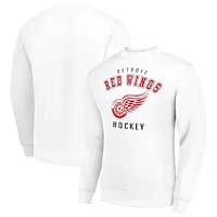 Men's Starter  White Detroit Red Wings Team Logo Fleece Pullover Sweatshirt