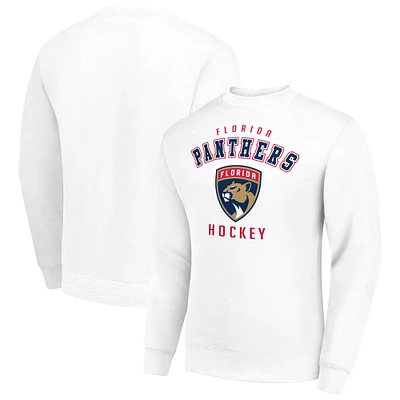 Men's Starter  White Florida Panthers Team Logo Fleece Pullover Sweatshirt