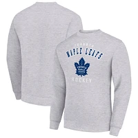 Men's Starter  Heather Gray Toronto Maple Leafs Team Logo Fleece Pullover Sweatshirt