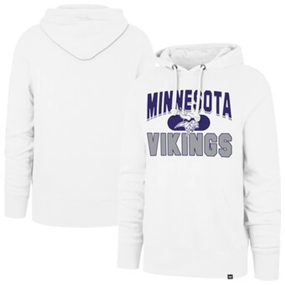 Men's '47  White Minnesota Vikings Counter Strike Headline Pullover Hoodie