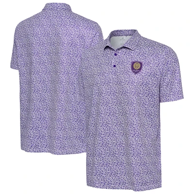 Men's Antigua  White Orlando City SC Field Ditsy Polo