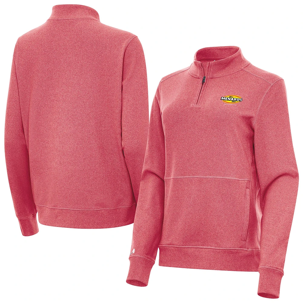 Women's Antigua Heather ARCA Menards Series Crush Quarter-Zip Pullover