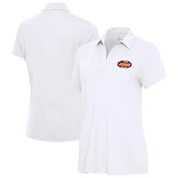 Women's Antigua  White NASCAR Merchandise Era V-Neck Polo