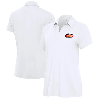 Women's Antigua  White NASCAR Merchandise Era V-Neck Polo