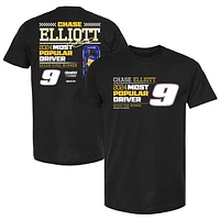 Men's Hendrick Motorsports Team Collection  Black Chase Elliott 2024 Most Popular Driver T-Shirt