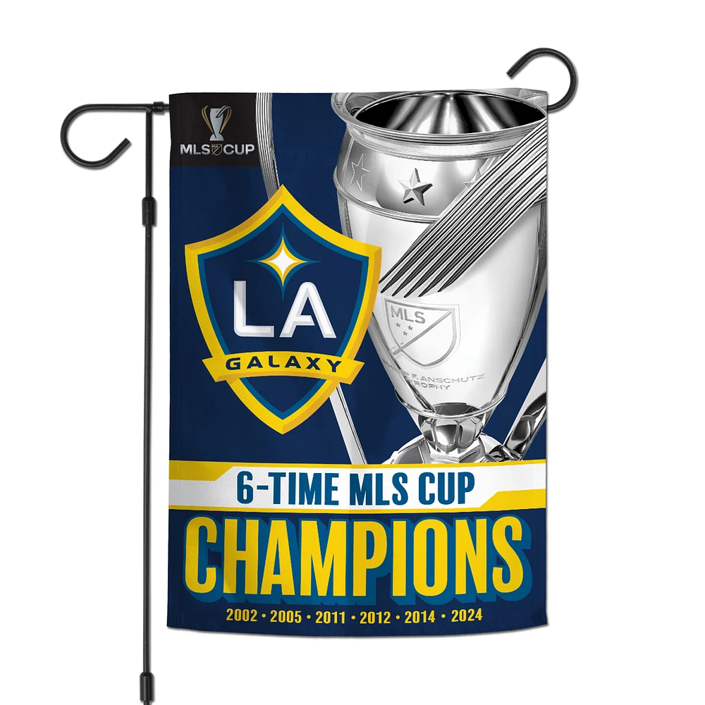 WinCraft LA Galaxy Six-Time MLS Cup Champions 12" x 18" Two-Sided Garden Flag