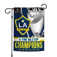 WinCraft LA Galaxy Six-Time MLS Cup Champions 12" x 18" Two-Sided Garden Flag