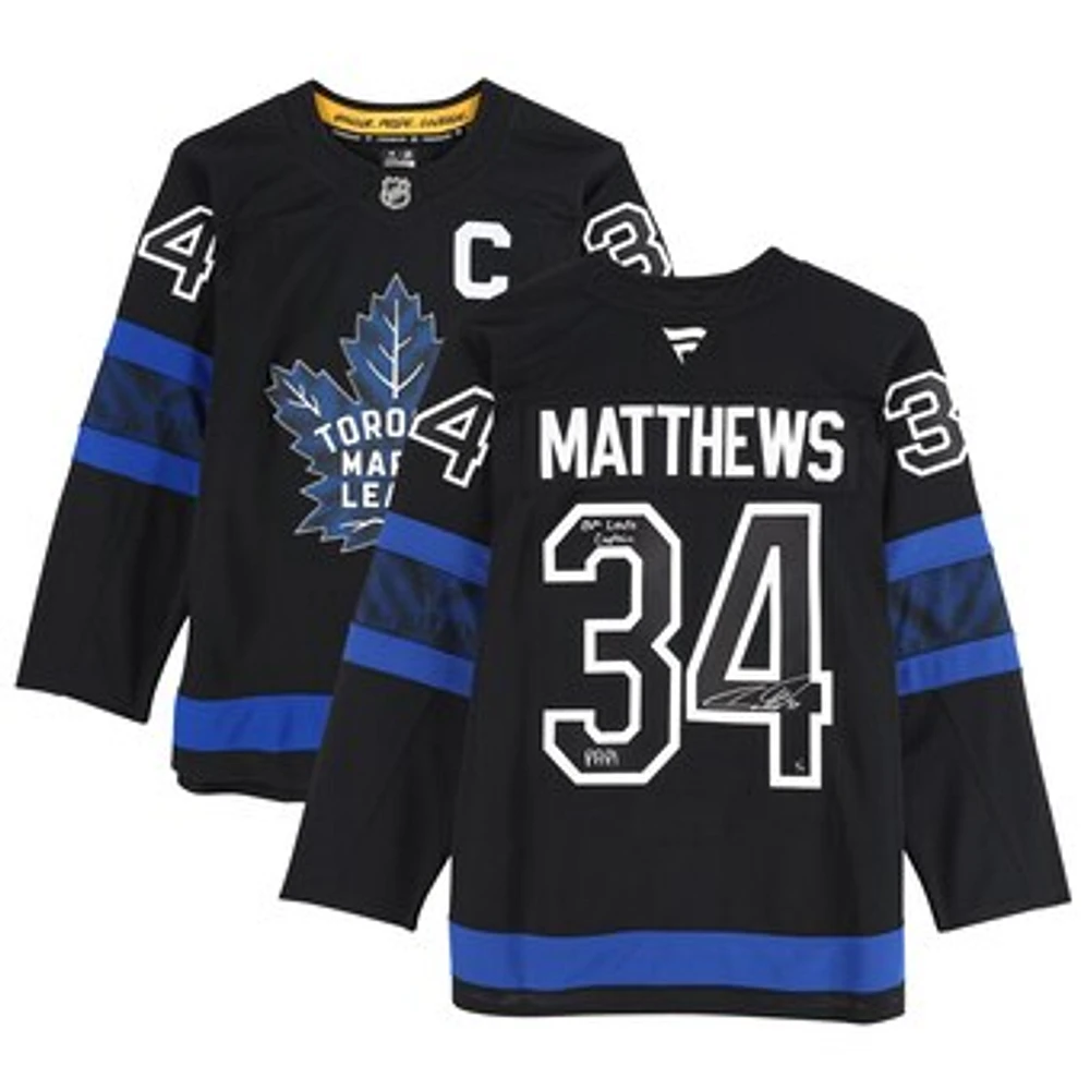 Auston Matthews Toronto Maple Leafs Autographed Black Alternate Fanatics Premium Jersey with "26th Leafs Captain" & "PAPI" Inscriptions - Limited Edition of 10