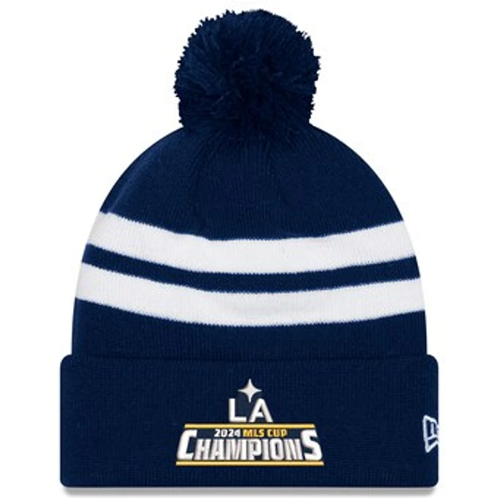 Unisex New Era Navy LA Galaxy 2024 MLS Cup Champions Cuffed Knit Hat with Pom