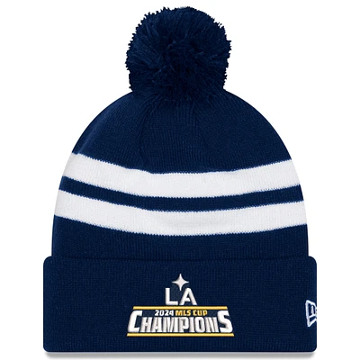 Unisex New Era Navy LA Galaxy 2024 MLS Cup Champions Cuffed Knit Hat with Pom