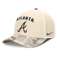 Men's Nike Natural Atlanta Braves Camo Natural Pack Rise Adjustable Trucker Hat