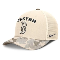 Men's Nike Natural Boston Red Sox Camo Natural Pack Rise Adjustable Trucker Hat