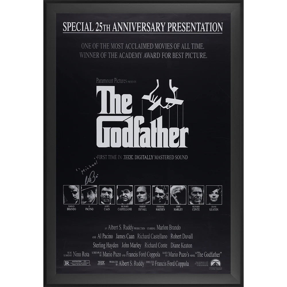 Al Pacino The Godfather Autographed Framed 27" x 40" Movie Poster with "Michael" Inscription