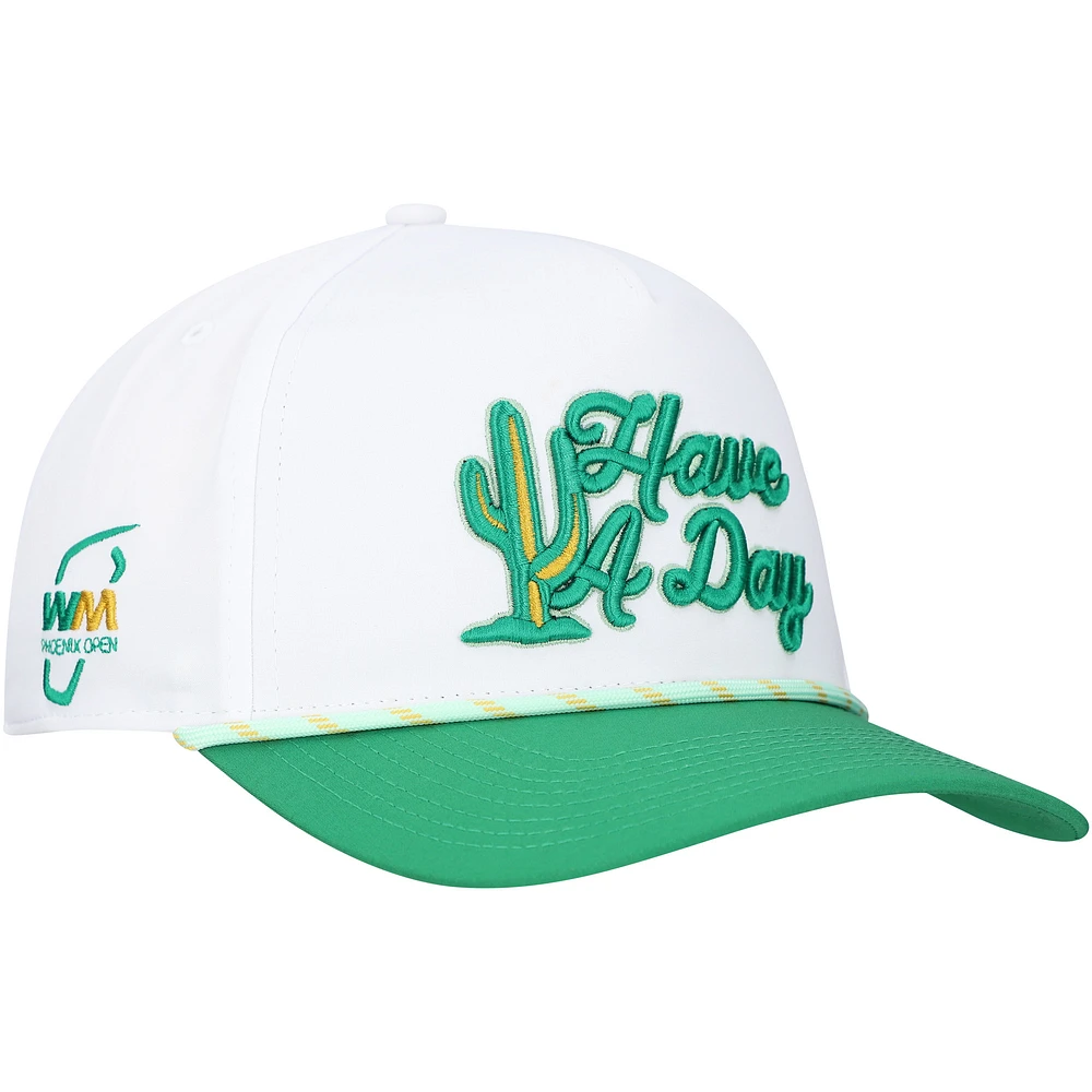 Men's Breezy Golf White/Green WM Phoenix Open Cactus Have A Day Rope Adjustable Hat