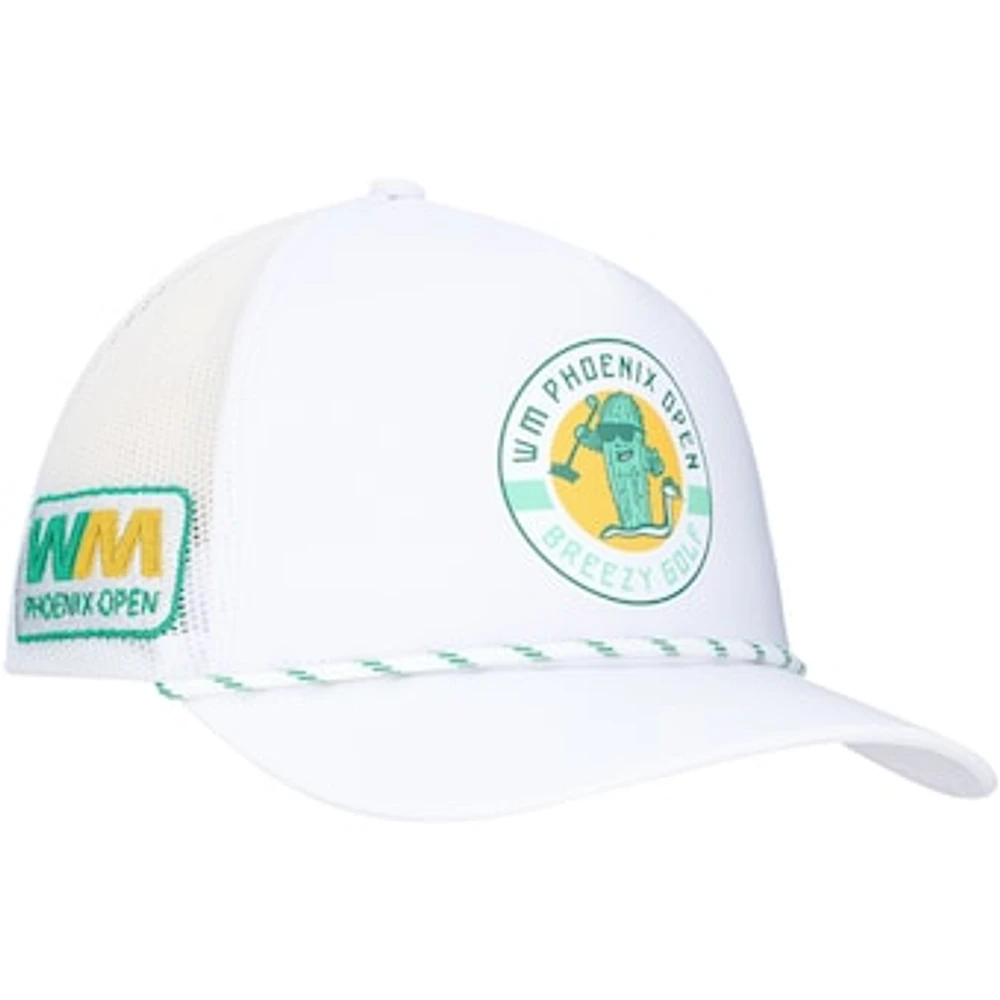 Men's Breezy Golf  White WM Phoenix Open Rope Meshback Adjustable Hat