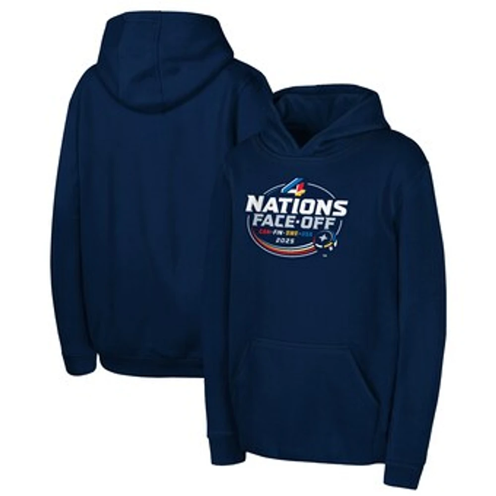 Youth Navy  2025 4 Nations Face-Off Event Logo Fleece Pullover Hoodie