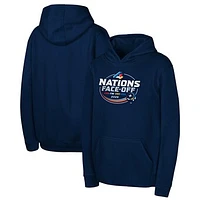 Youth Navy  2025 4 Nations Face-Off Event Logo Fleece Pullover Hoodie