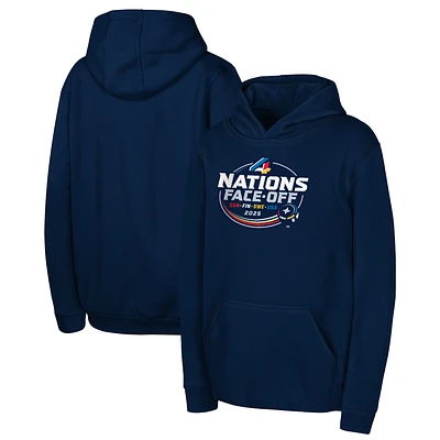 Youth Navy  2025 4 Nations Face-Off Event Logo Fleece Pullover Hoodie