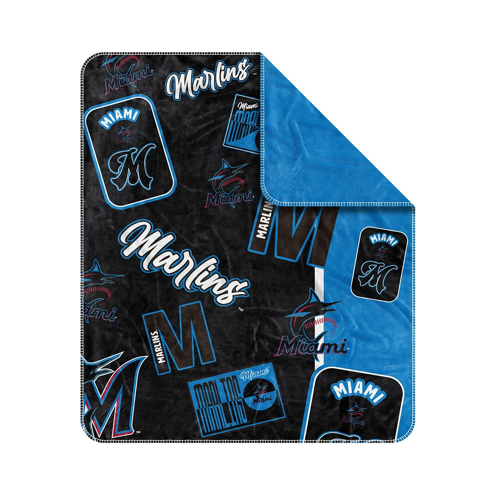 Miami Marlins 50" x 60" Dream Weave Throw Blanket