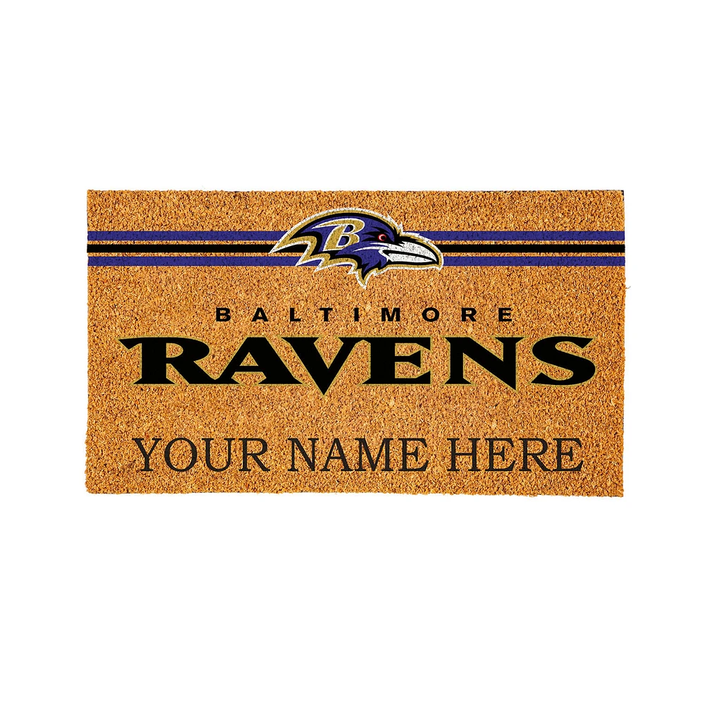 Baltimore Ravens 28" x 16" Personalized Team Logo Outdoor Coir Mat