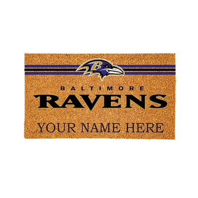 Baltimore Ravens 28" x 16" Personalized Team Logo Outdoor Coir Mat