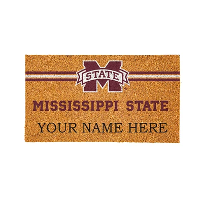 Mississippi State Bulldogs 28" x 16" Personalized Team Logo Outdoor Coir Mat