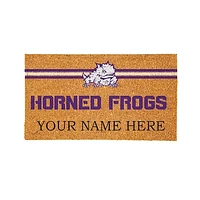 TCU Horned Frogs 28" x 16" Personalized Team Logo Outdoor Coir Mat