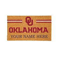 Oklahoma Sooners 28" x 16" Personalized Team Logo Outdoor Coir Mat