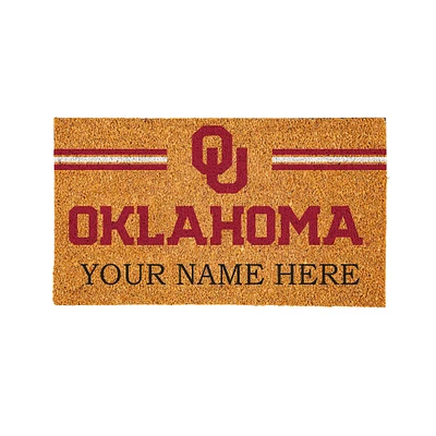 Oklahoma Sooners 28" x 16" Personalized Team Logo Outdoor Coir Mat
