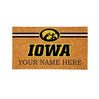 Iowa Hawkeyes 28" x 16" Personalized Team Logo Outdoor Coir Mat