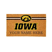 Iowa Hawkeyes 28" x 16" Personalized Team Logo Outdoor Coir Mat