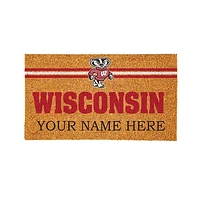 Wisconsin Badgers 28" x 16" Personalized Team Logo Outdoor Coir Mat