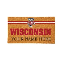 Wisconsin Badgers 28" x 16" Personalized Team Logo Outdoor Coir Mat