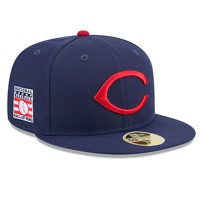 Men's New Era Navy Cincinnati Reds Baseball Hall of Fame 59FIFTY Fitted Hat