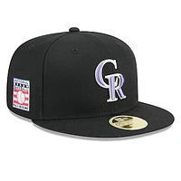 Men's New Era Black Colorado Rockies Baseball Hall of Fame 59FIFTY Fitted Hat