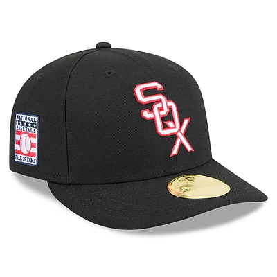 Men's New Era Black Chicago White Sox Baseball Hall of Fame 59FIFTY Low Profile Fitted Hat