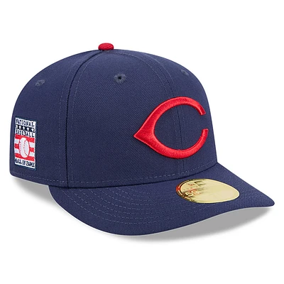 Men's New Era Navy Cincinnati Reds Baseball Hall of Fame 59FIFTY Low Profile Fitted Hat