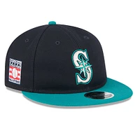 Men's New Era Navy/Aqua Seattle Mariners Baseball Hall of Fame Retro Crown 9FIFTY Adjustable Hat
