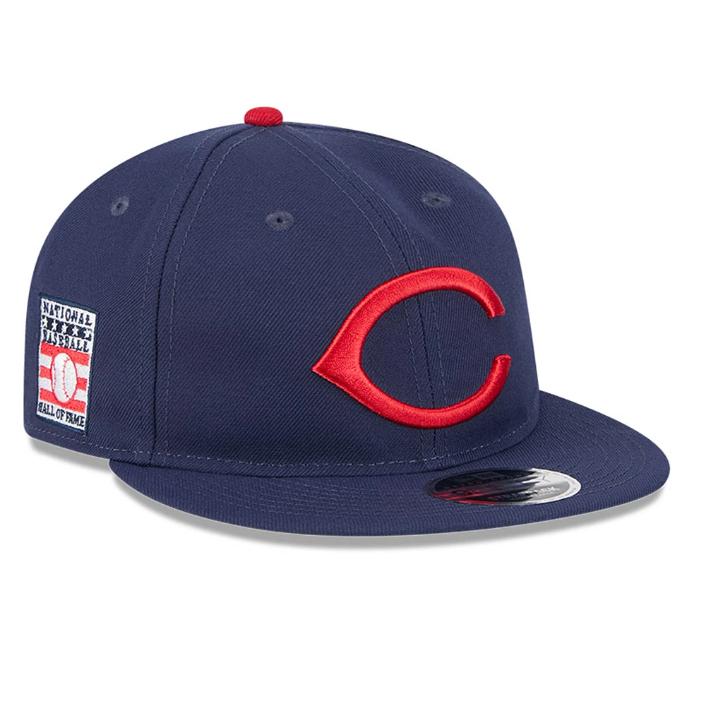 Men's New Era Navy Cincinnati Reds Baseball Hall of Fame Retro Crown 9FIFTY Adjustable Hat