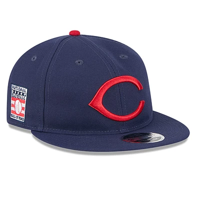 Men's New Era Navy Cincinnati Reds Baseball Hall of Fame Retro Crown 9FIFTY Adjustable Hat