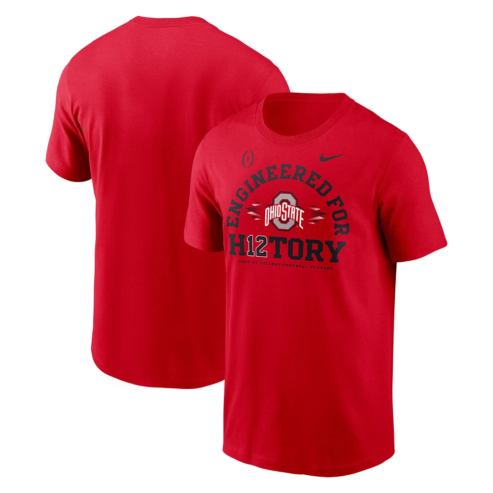 Men's Nike Scarlet Ohio State Buckeyes 2024 College Football Playoff Engineered for History T-Shirt