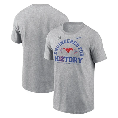 Men's Nike Heather Gray SMU Mustangs 2024 College Football Playoff Engineered for History T-Shirt