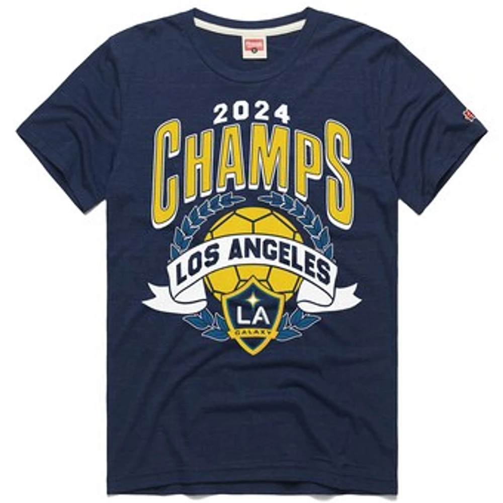 Unisex Homage Navy LA Galaxy 2024 MLS Cup Champions Tri-Blend T-Shirt