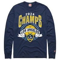 Unisex Homage Navy LA Galaxy 2024 MLS Cup Champions Long Sleeve Tri-Blend T-Shirt