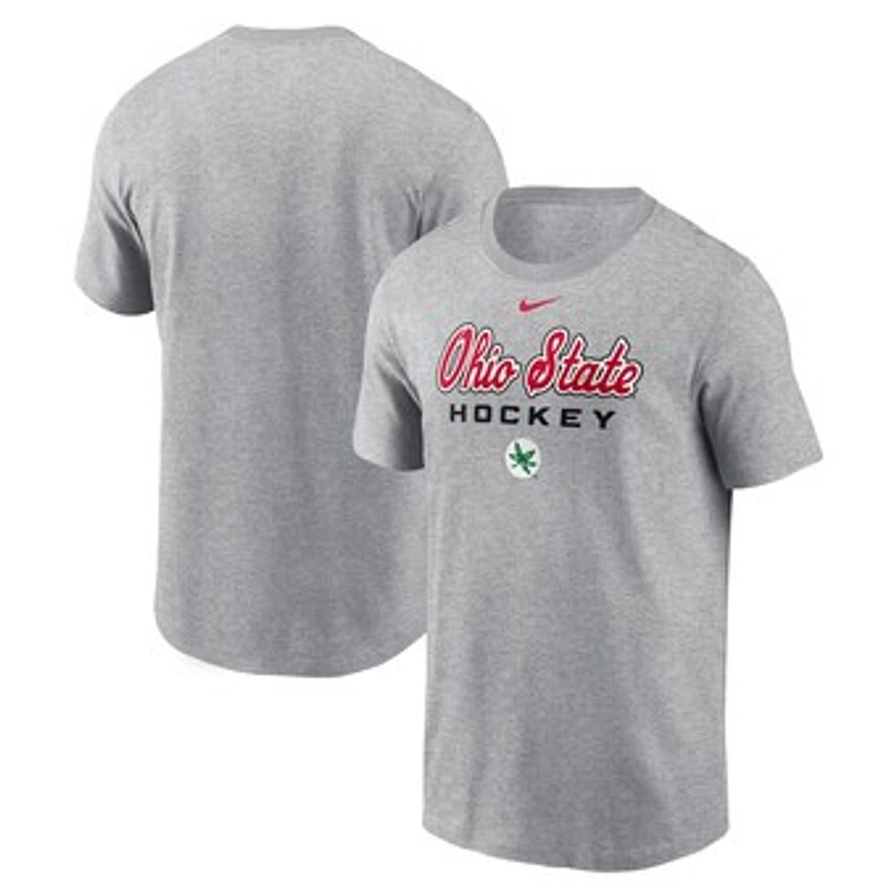 Men's Nike Gray Ohio State Buckeyes Hockey T-Shirt