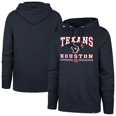 Men's '47 Navy Houston Texans Packed House Headline Pullover Hoodie