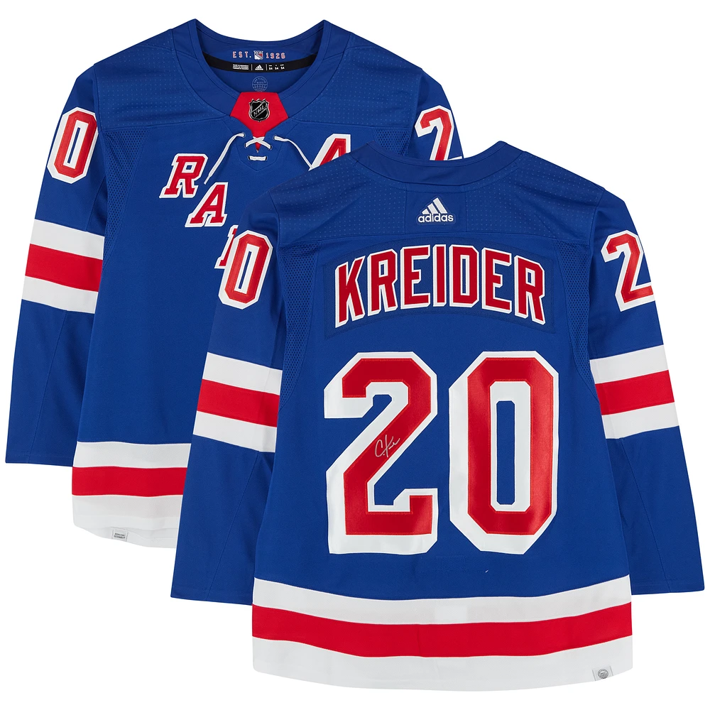 Chris Kreider New York Rangers Autographed Blue adidas Authentic Jersey